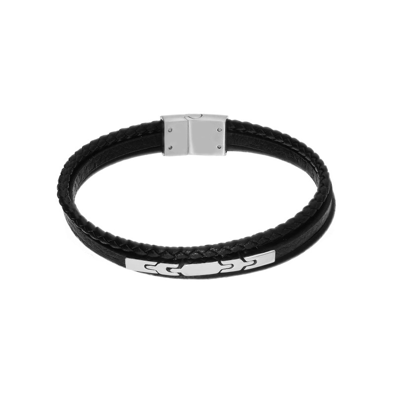 Bransoleta męska z łączoną blaszką