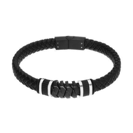 Bransoleta męska plecionka z walcami