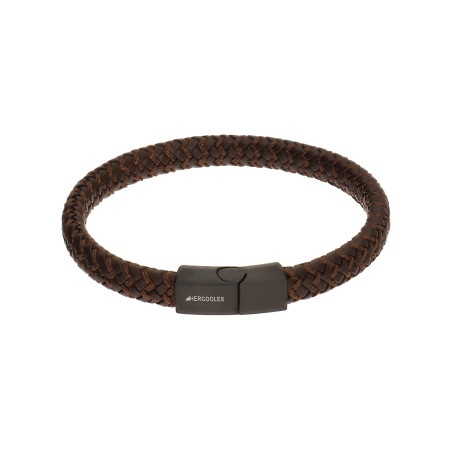 Brązowa Bransoleta Męska Pleciona Skórzana - JubilerSezam.pl