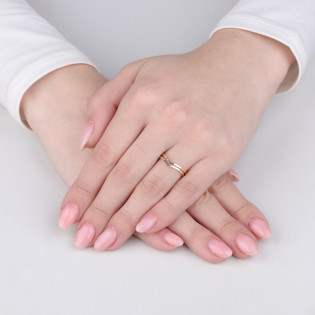 Pierścionek złoty podwójny szpic