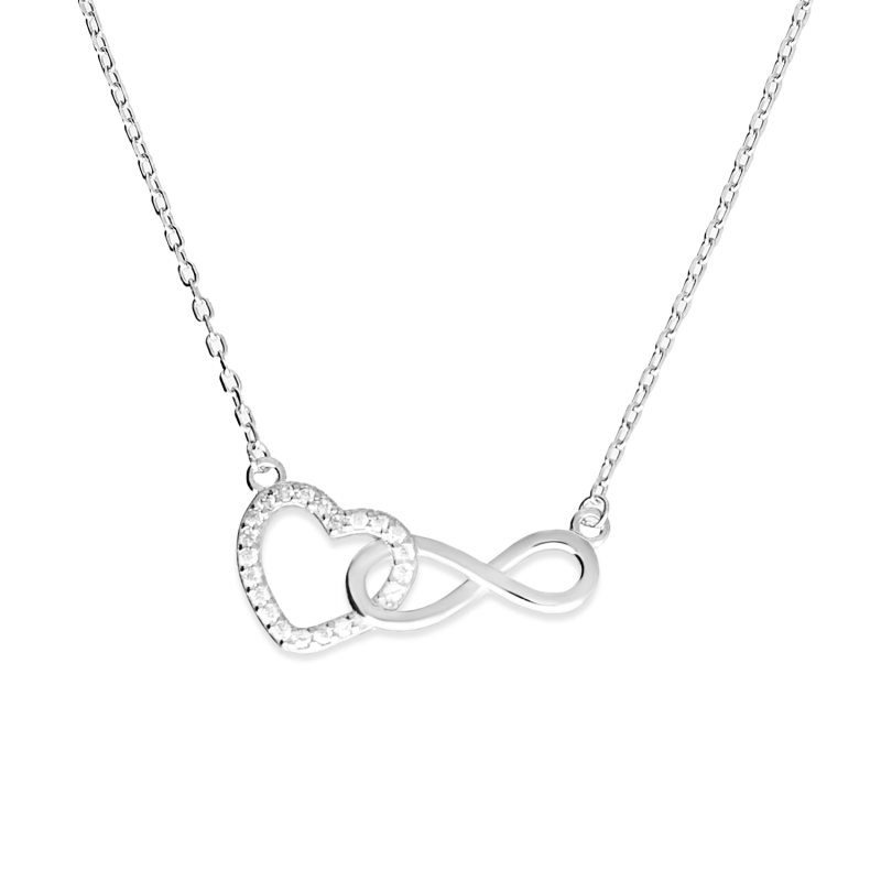 Srebrny Naszyjnik Serce i Nieskończoność - JubilerSezam.pl