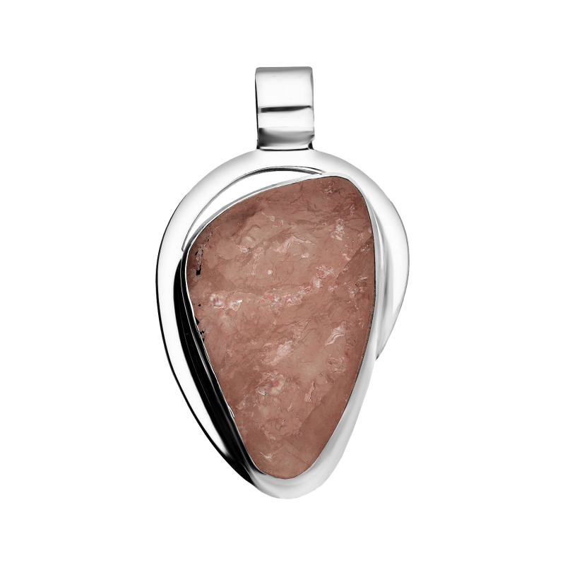 Zawieszka srebrna z kwarcem różowym
