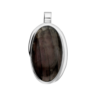 Zawieszka srebrna labradoryt w formie owalu