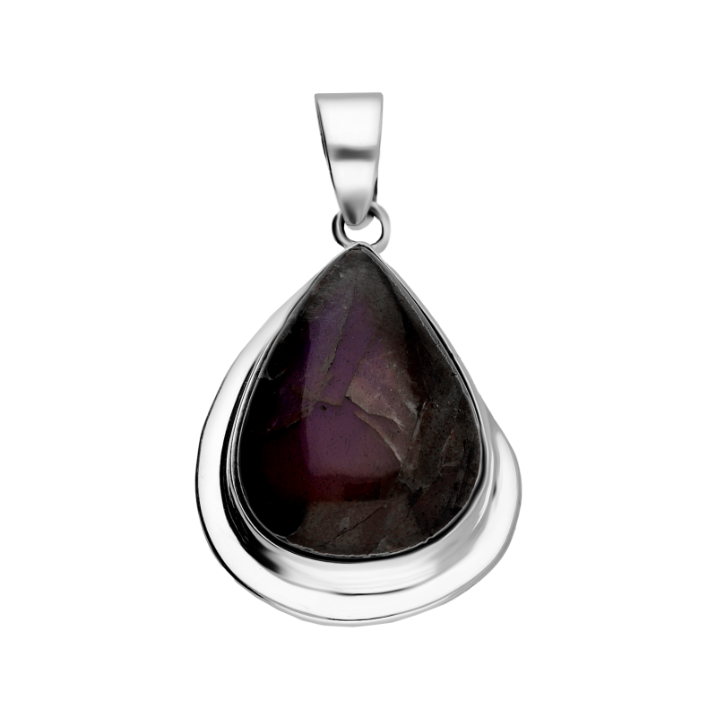 Srebrna Zawieszka z Labradorytem Kropla - JubilerSezam.pl