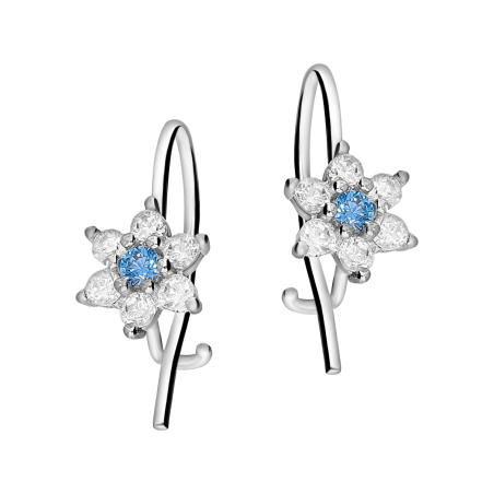 Srebrne Kolczyki dla Dziewczynki Kwiatek - JubilerSezam.pl
