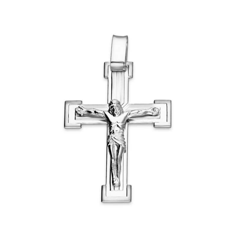 Srebrny Krzyżyk z Jezusem - Klasyczny i Elegancki - JubilerSezam.pl
