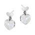 Kolczyki srebrne z sercami i masą perłową