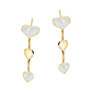 Kolczyki pozłacane z wiszącymi sercami