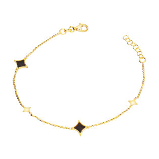 Bransoleta pozłacana z rombami