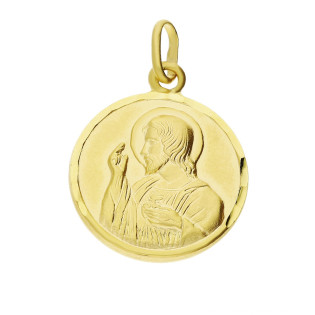 Medalik złoty dwustronny Szkaplerz w kole próba 333