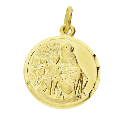 Medalik złoty dwustronny Szkaplerz w kole próba 333