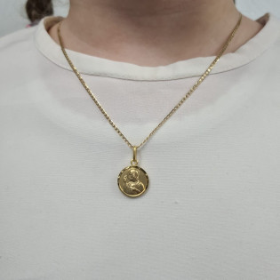 Medalik złoty dwustronny Szkaplerz w kole próba 333