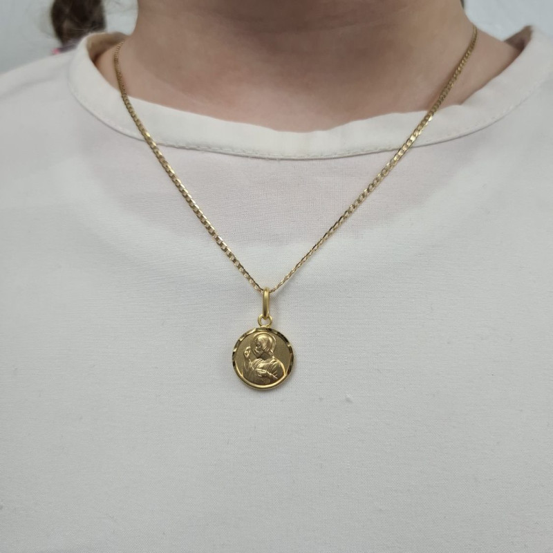 Medalik złoty dwustronny Szkaplerz w kole próba 333