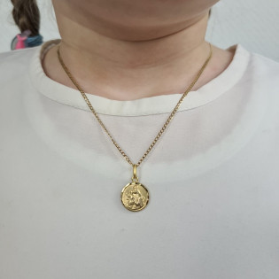 Medalik złoty dwustronny Szkaplerz w kole próba 333