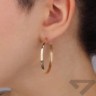 Złote kolczyki koła grawerowane pr. 585 szarniry - JubilerSezam.pl