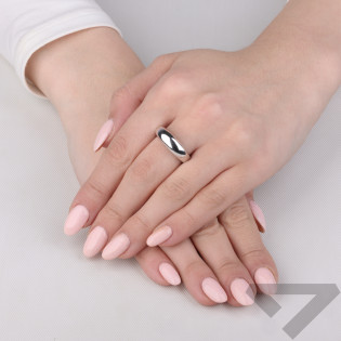Pierścionek srebrny viralowy kopułka