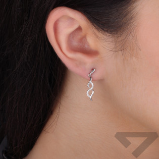 Srebrne kolczyki zawijasy z cyrkoniami - JubilerSezam.pl