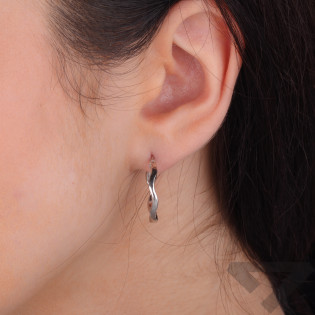 Kolczyki srebrne falowane kółka