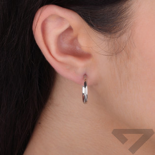 Kolczyki srebrne kółka półpłaskie