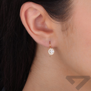 Kolczyki złote z białymi cyrkoniami