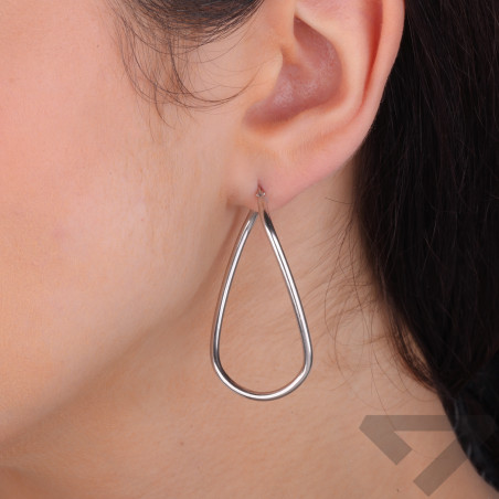 Kolczyki srebrne owalne skręcane kółka