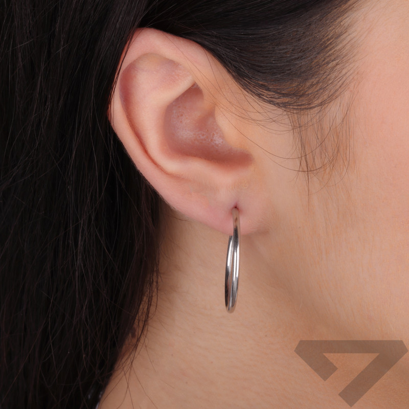 Kolczyki srebrne kółka szarniry 25 mm