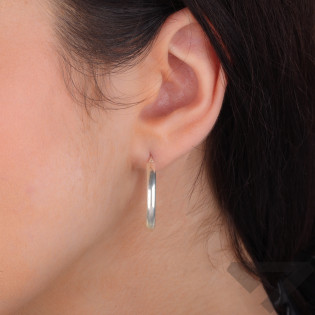 Kolczyki srebrne kółka rurka półpłaska