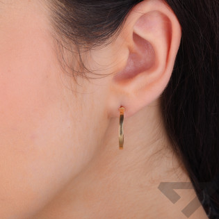 Kolczyki złote kwadratowe kółka rurka