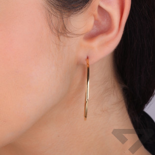 Kolczyki złote kółka szarniry kwadratowe 40 mm próba 585