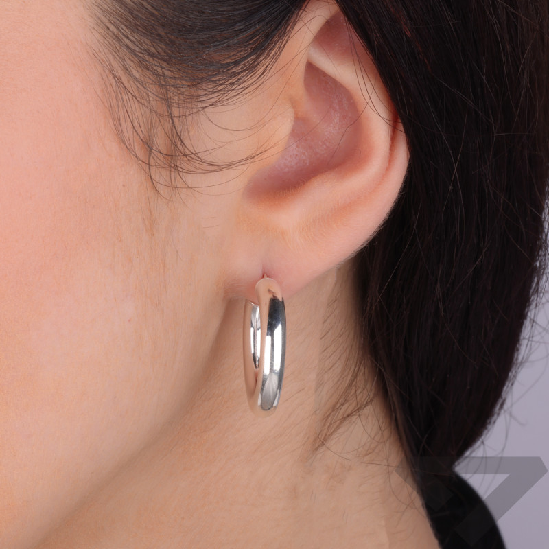 Kolczyki srebrne kółka rurka