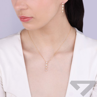 Kolczyki pozłacane z białymi cyrkoniami