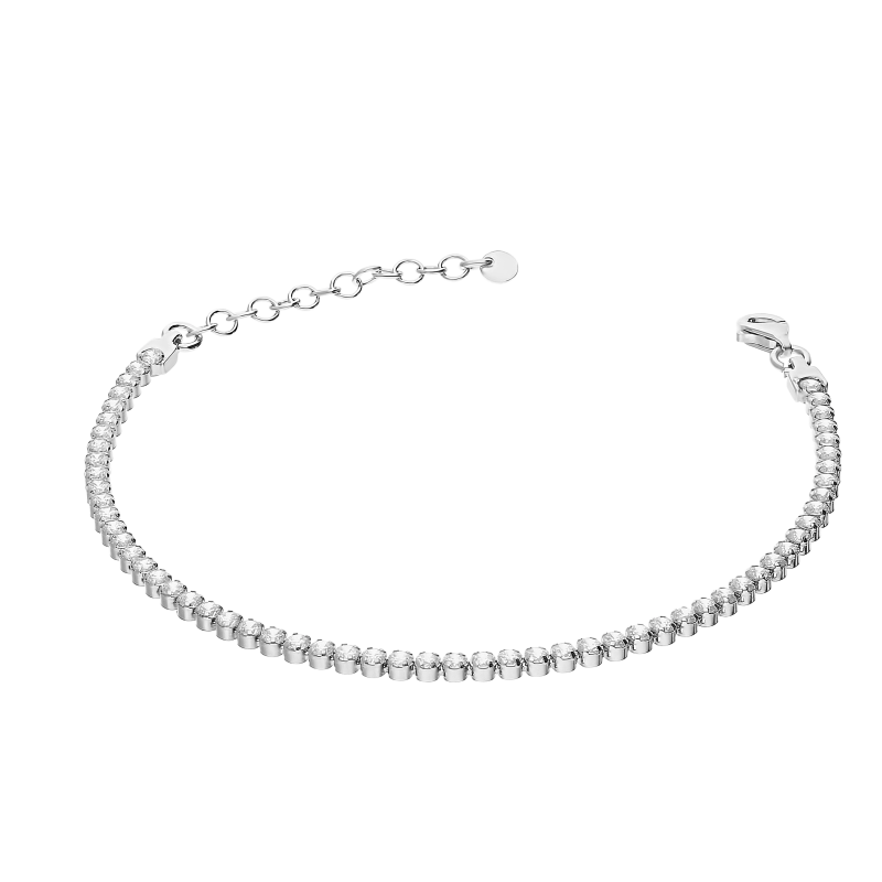 Bransoleta srebrna rząd białych cyrkonii