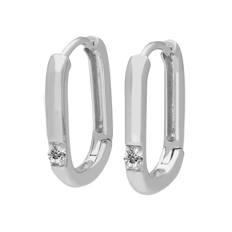 Srebrne Kolczyki Kreski z Moissanitem - JubilerSezam.pl