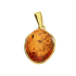 Zawieszka srebrna pozłacana owalny bursztyn koniakowy próba 925