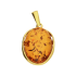 Zawieszka srerbna pozłacana owalny bursztyn koniakowy próba 925
