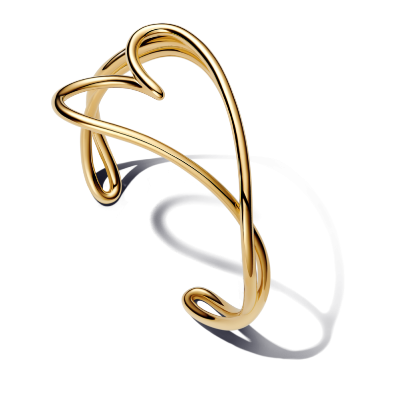 Organiczna bransoletka Pandora bangle z motywem serca 563808C00