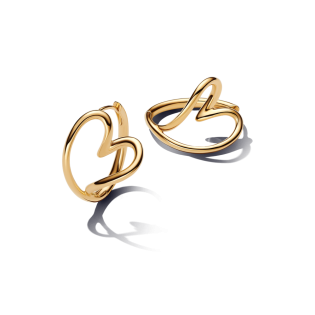 Organiczne kolczyki Pandora obręcze z motywem serca 263807C00