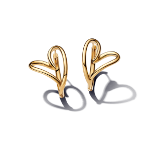 Organiczne kolczyki Pandora obręcze z motywem serca 263807C00