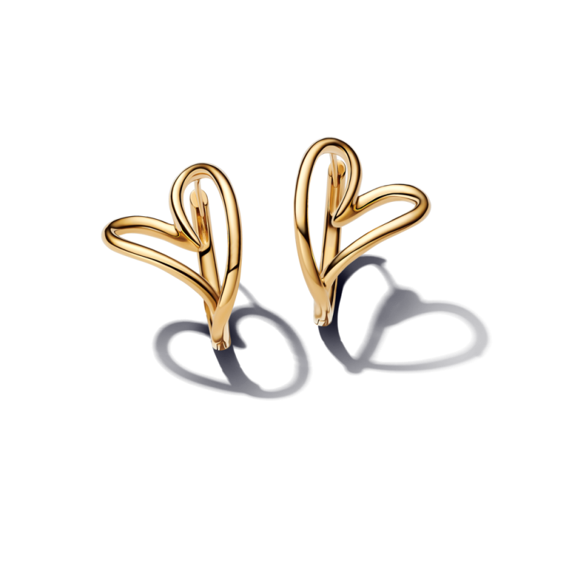 Organiczne kolczyki Pandora obręcze z motywem serca 263807C00