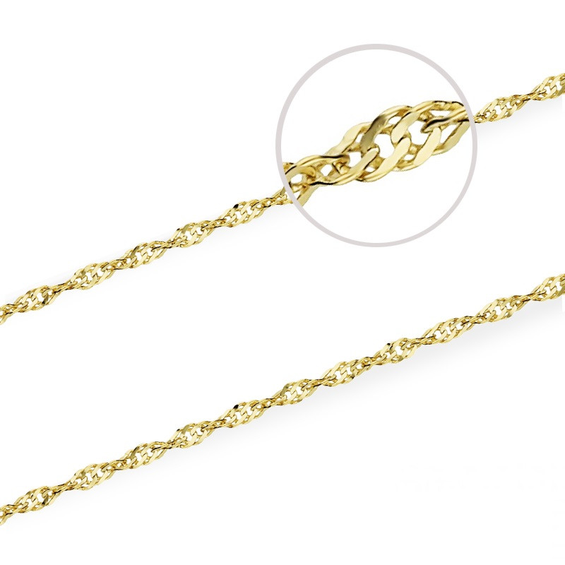 Złoty łańcuszek singapur pr. 585 - JubilerSezam.pl