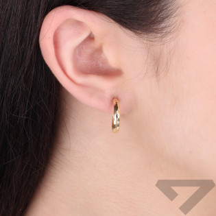 Kolczyki złote grawerowane kółka 16 mm