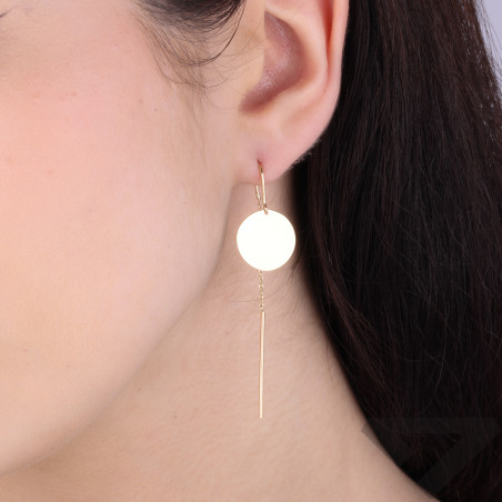 Złote kolczyki koła na łańcuszku - JubilerSezam.pl