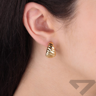 Złote kolczyki koła poszerzane sznurkowe - JubilerSezam.pl