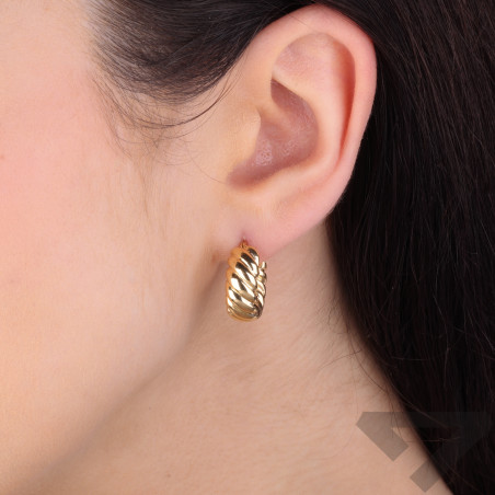 Kolczyki złote kółka sznur