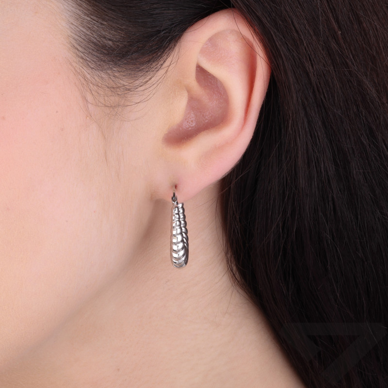 Kolczyki srebrne owalna muszla