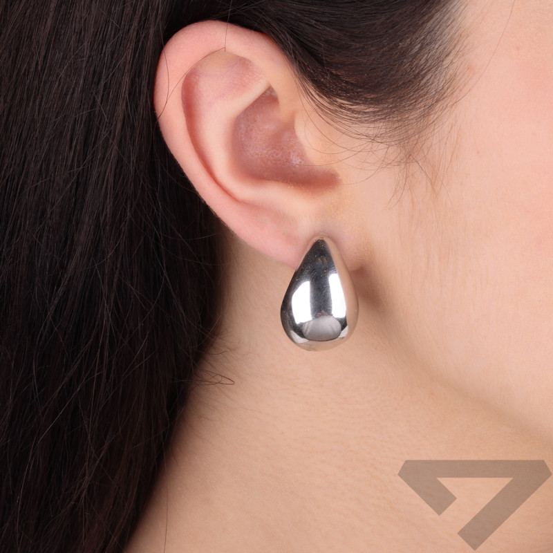 Kolczyki srebrne viralowe kropla gładka