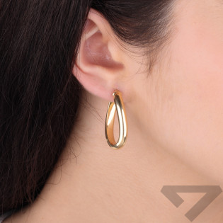 Kolczyki złote owalne kółka półrurka