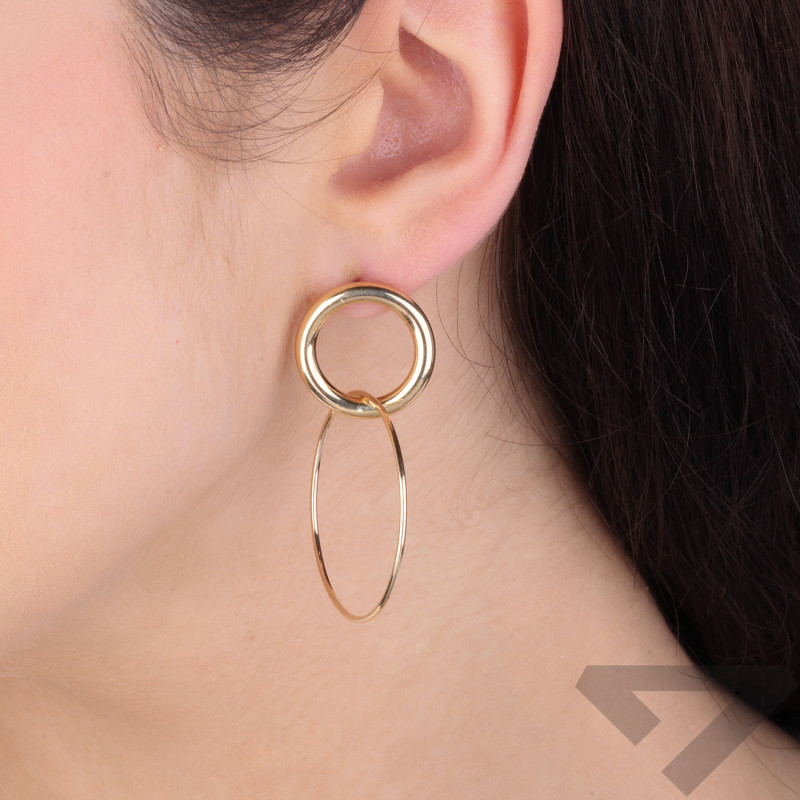 Kolczyki złote kółka ramki