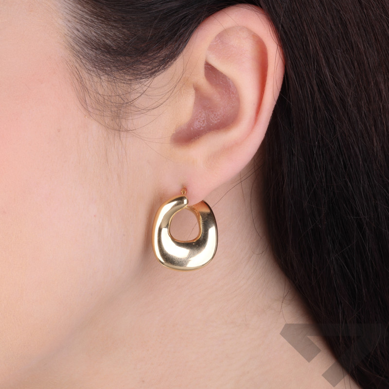 Kolczyki złote obły kwadrat