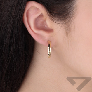 Kolczyki złote kółka grawerowane 19 mm